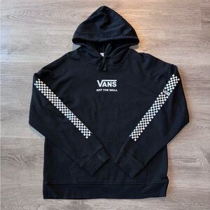 Vans Black Hoodie with Checkered Sleeves